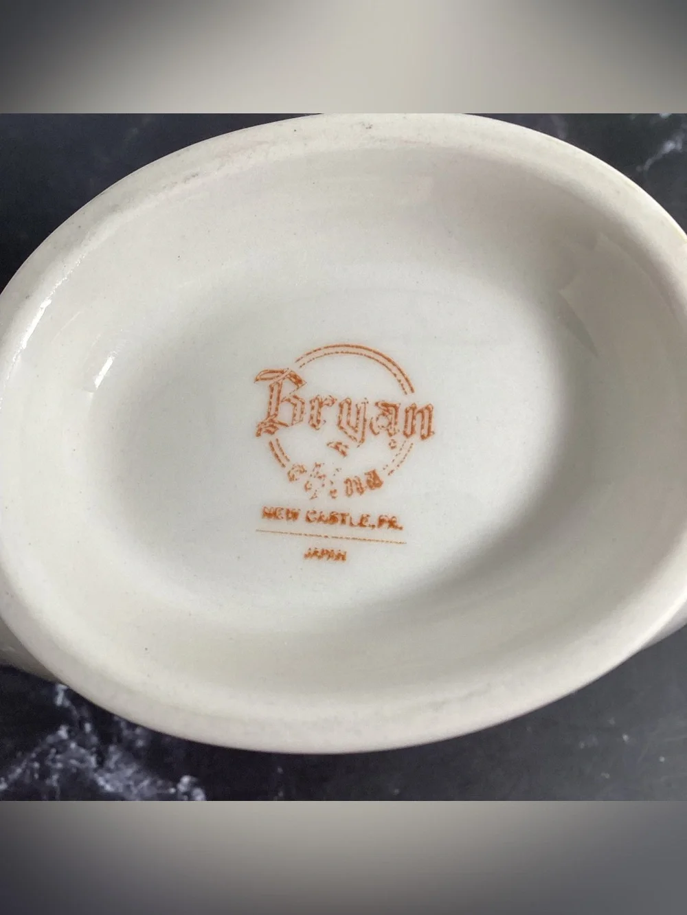 Vintage Bryan China Restaurant Ware Brown White Gravy Boat with Ladle, Sauce
